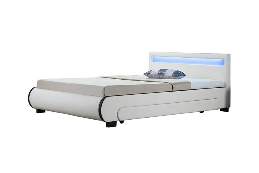 1135-1D Stóráil stiúir Upholstered Drawer Leaba Leathar PU