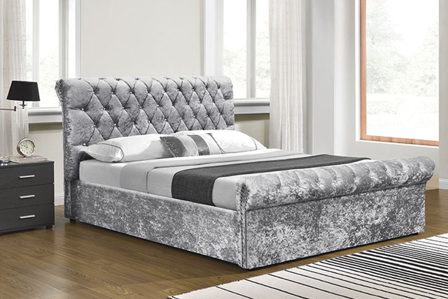 1153G Leaba Stórála Ottoman Crystal Velvet brúite Chesterfield