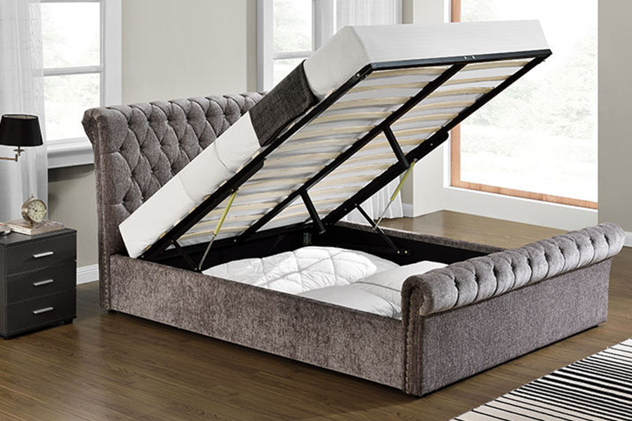 1153G Leaba Stórála Ottoman Crystal Velvet brúite Chesterfield
