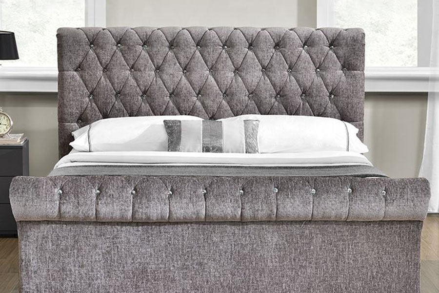 1153G Leaba Stórála Ottoman Crystal Velvet brúite Chesterfield