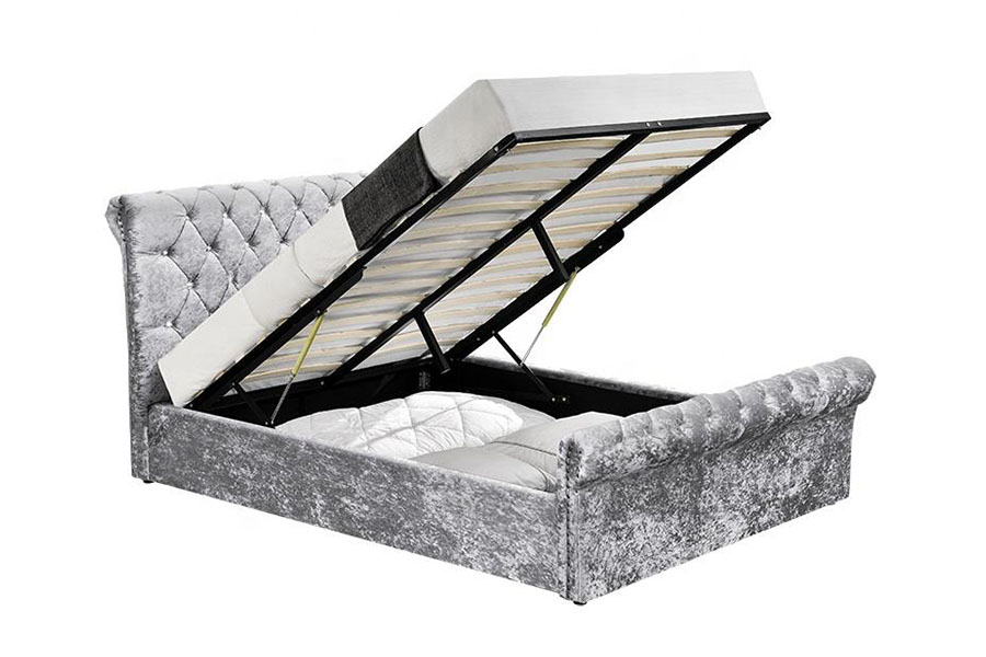 1153G Leaba Stórála Ottoman Crystal Velvet brúite Chesterfield