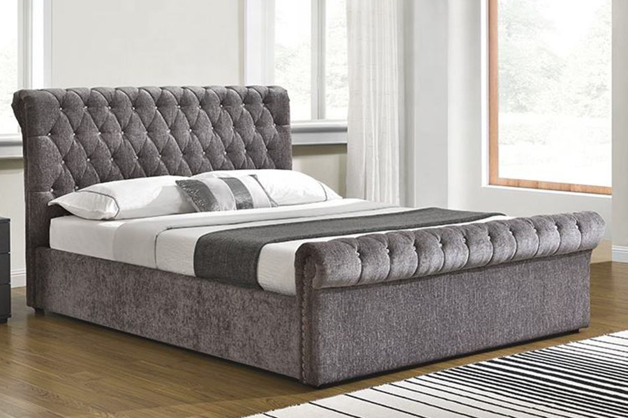 1153G Leaba Stórála Ottoman Crystal Velvet brúite Chesterfield