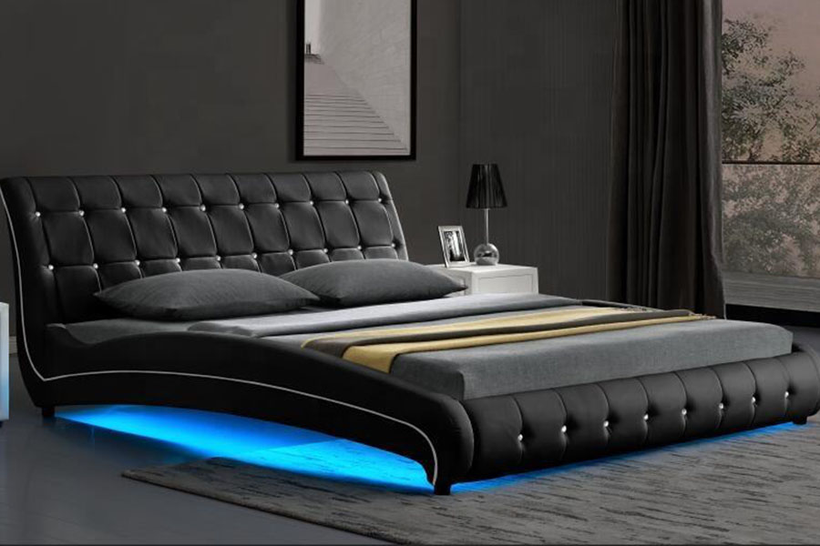 1144-1 Só Leathar Faux Tufted Faoi stiúir Fráma Leaba Upholstered