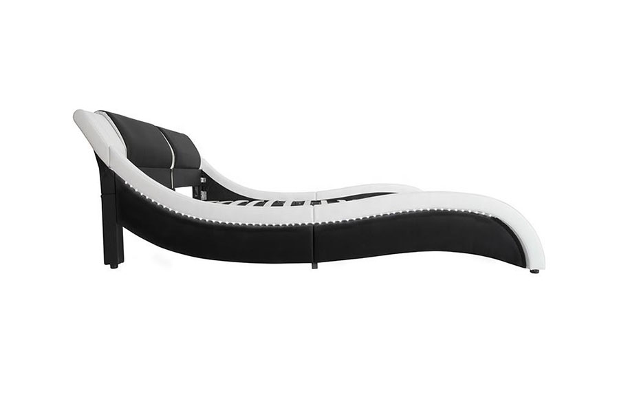 1178-1 Tonn-Cosúil le Fráma LED Leathar Banríona Rí Upholstered Leaba