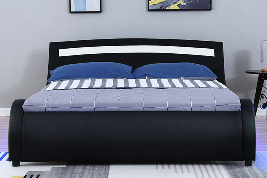 1188-1-2B Leathar PU Nua-Aimseartha Faoi stiúir Fráma Leaba Upholstered