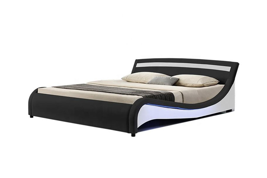 1188-1-2B Leathar PU Nua-Aimseartha Faoi stiúir Fráma Leaba Upholstered