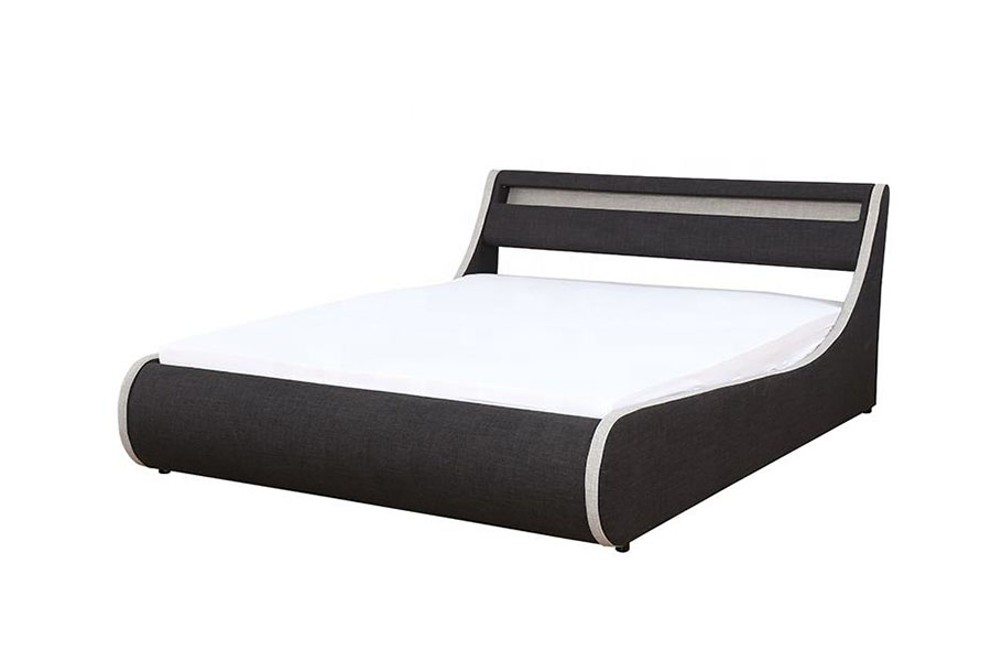 1408-1G Línéadaigh-Fráma Bog-Fráma Adhmaid Stóráil Ottoman Fráma Leaba Upholstered