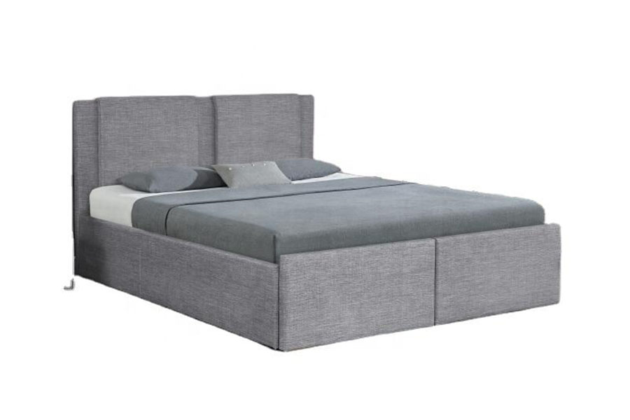 1311DG ​​Gáis-Ardaitheoir Dhá-Drawer Fabraic Stóráil Adhmaid Fráma Leaba Upholstered