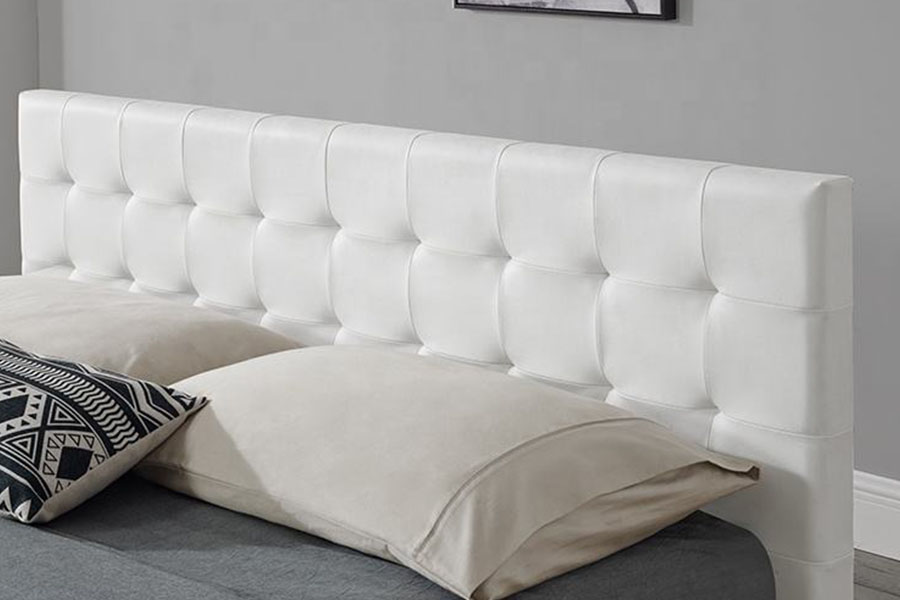 1405G Leathar Faux-PU Dubh Dhíon Ottoman Fráma Leaba Stórála Upholstered