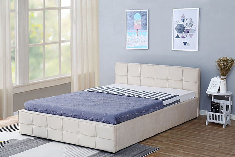 1295G Painéal-Clár Fabraic Fráma Leaba Stórála Ottoman le Upholstered