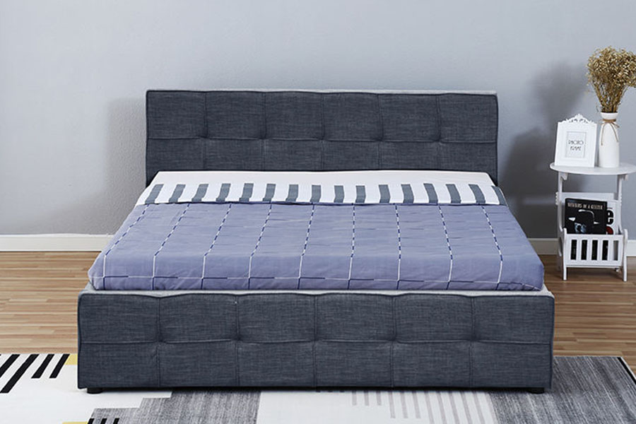 1295G Painéal-Clár Fabraic Fráma Leaba Stórála Ottoman le Upholstered