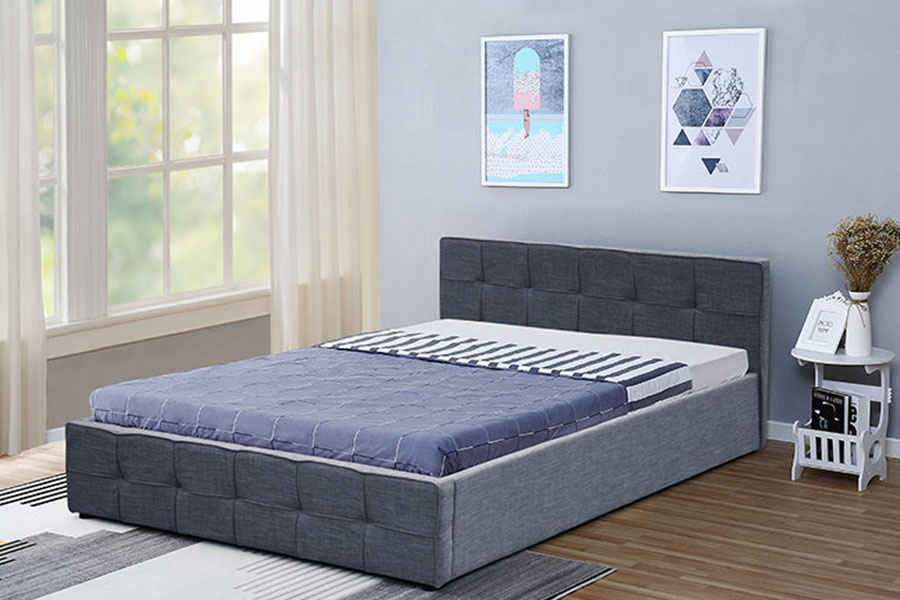 1295G Painéal-Clár Fabraic Fráma Leaba Stórála Ottoman le Upholstered