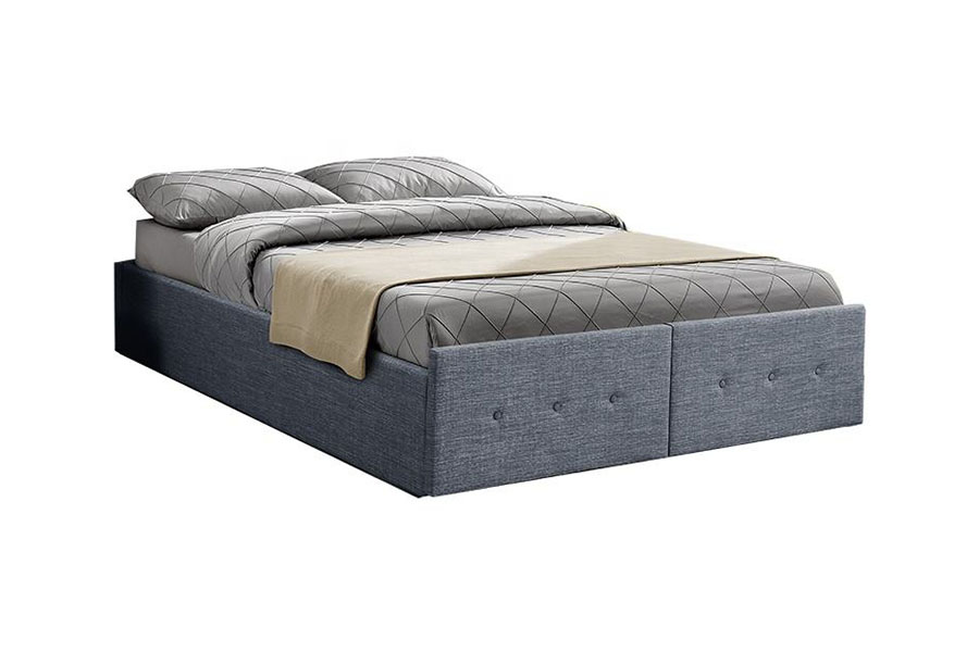 1326DG Gáis-Ardaithe Painéal-Stíl Fabraic Banríona Stórála Tarraiceán Fráma Leaba Upholstered
