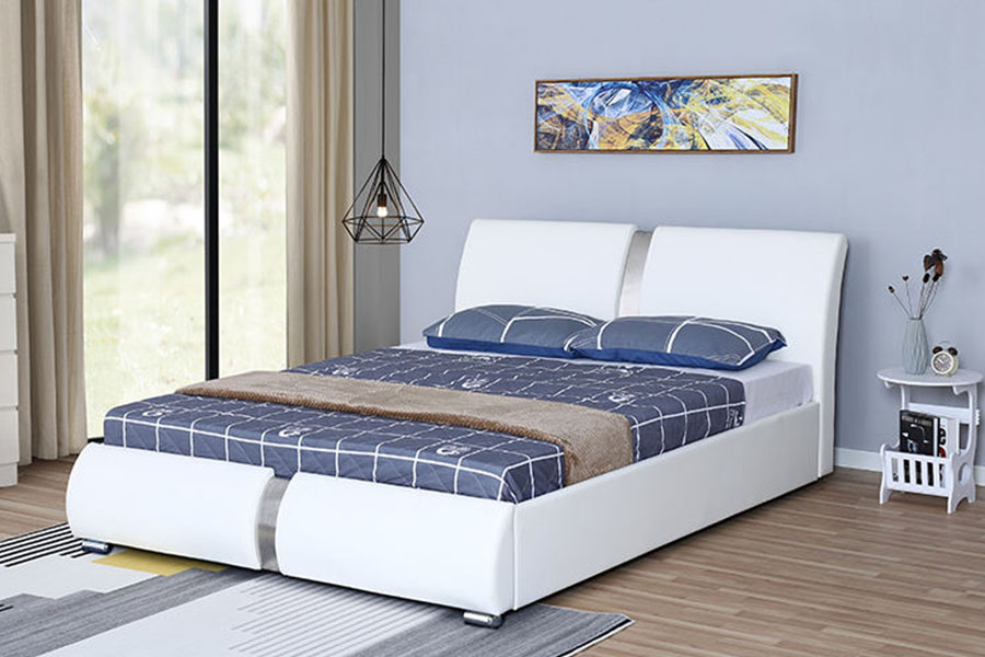 Stóráil Seomraí Leapa Ottoman Ilmhéide 1285G Faux-Leathar Faux Fráma Leaba Upholstered
