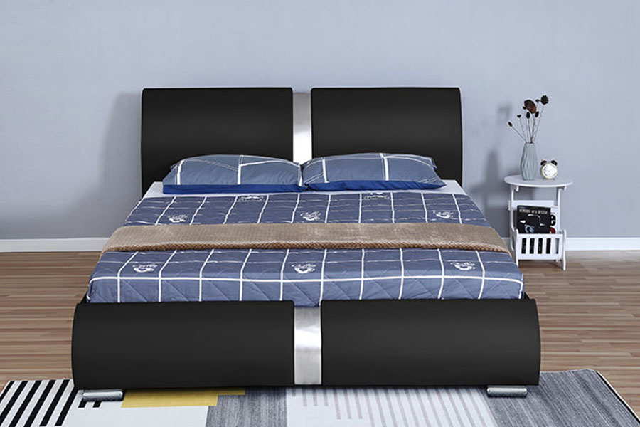 Stóráil Seomraí Leapa Ottoman Ilmhéide 1285G Faux-Leathar Faux Fráma Leaba Upholstered