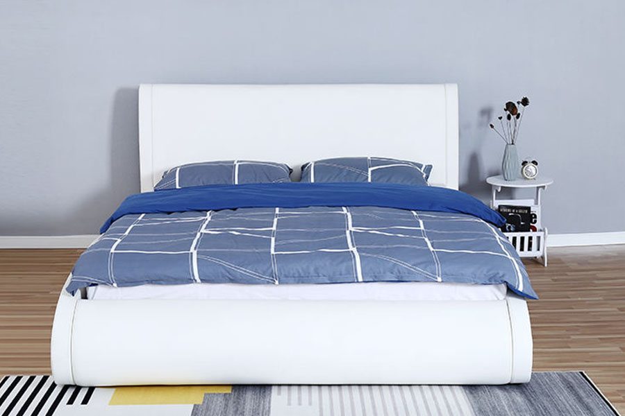Fráma Leaba Stórála Seomraí Leapa Stórála Seomraí Leapa Cluas-Bhog 1280G Faux-Leathar Faux