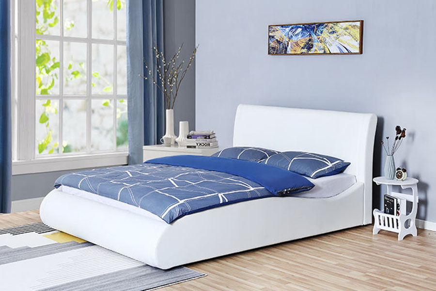 Fráma Leaba Stórála Seomraí Leapa Stórála Seomraí Leapa Cluas-Bhog 1280G Faux-Leathar Faux